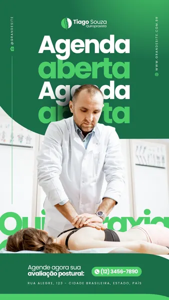 Agenda Aberta Profissional Quiropraxista Moderno Verde E Branco Post Para Instagram