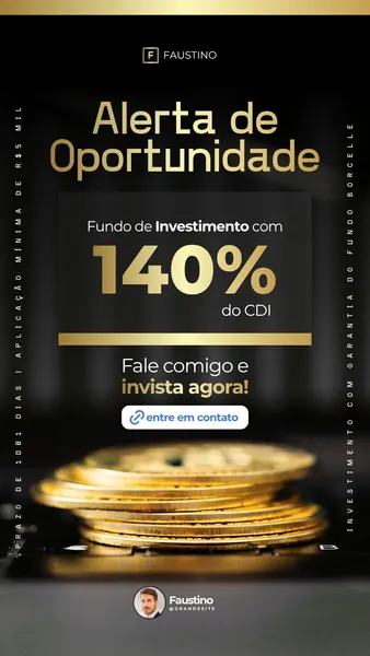 Alerta De Oportunidade Assessor De Investimentos Moderno Preto E Dourado Story Instagram