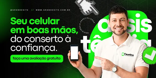 Avaliação Gratuita De Smartphone Assistência Técnica Moderno Preto E Verde Banner Médio