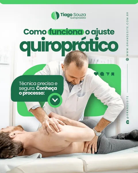 Como Funciona O Ajuste Quiroprático Profissional Quiropraxista Moderno Verde E Branco Post Para Instagram