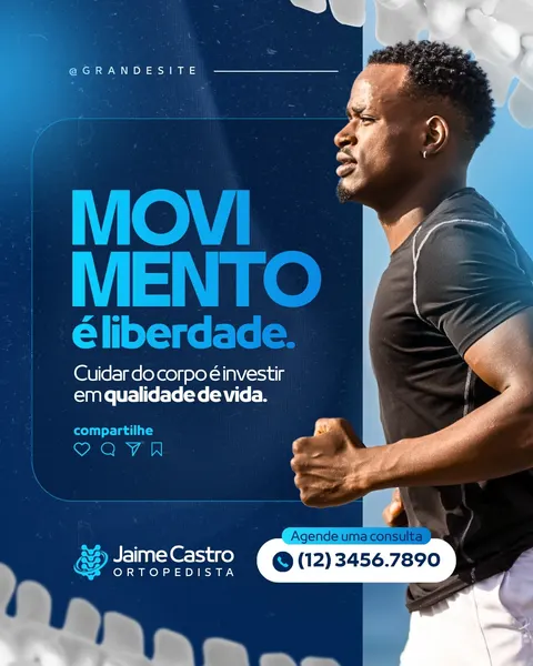 Cuidado Com O Corpo Ortopedista Moderno Azul E Branco Post Para Instagram