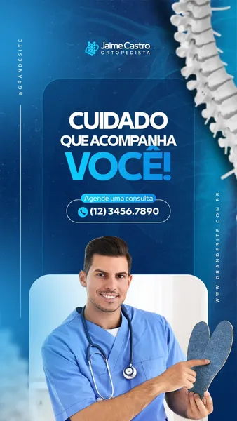 Cuidado Que Acompanha Você Ortopedista Moderno Azul E Branco Story Do Instagram