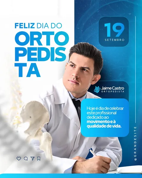 Dia Do Ortopedista 19 De Setembro Moderno Azul E Branco Post Para Instagram