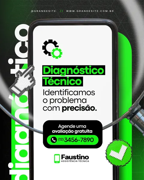 Diagnóstico Técnico Em Smartphone Assistência Técnica Moderno Preto E Verde Post Para Instagram