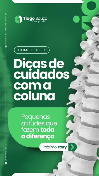Dicas De Cuidados Com A Coluna Profissional Quiropraxista Moderno Verde E Branco Story Para Instagram
