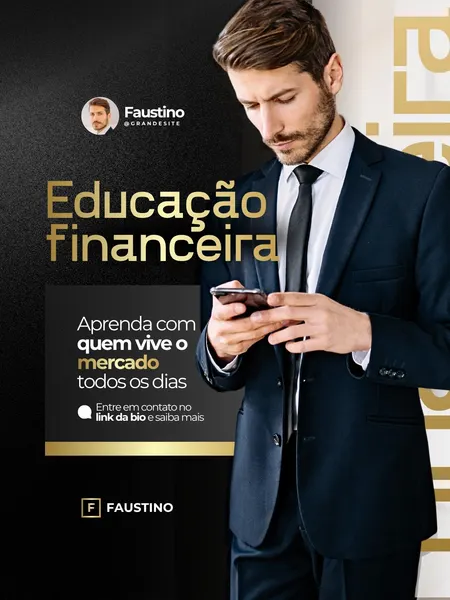 Educação Financeira Assessor De Investimentos Moderno Preto E Dourado Post Para Instagram