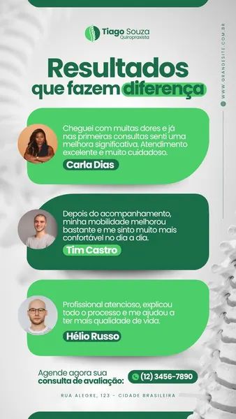 Feedback De Pacientes Profissional Quiropraxista Moderno Verde E Branco Post Para Instagram