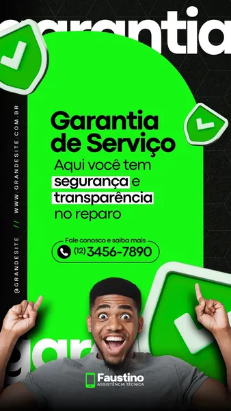 Garantia De Serviço Em Smartphone Assistência Técnica Moderno Preto E Verde Story Do Instagram