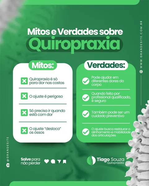Mitos E Verdades Sobre Quiropraxia Profissional Quiropraxista Moderno Verde E Branco Post Para Instagram