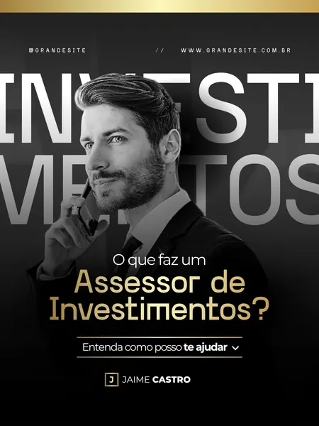O que Faz um Assessor De Investimentos Moderno Preto E Dourado Post Para Instagram