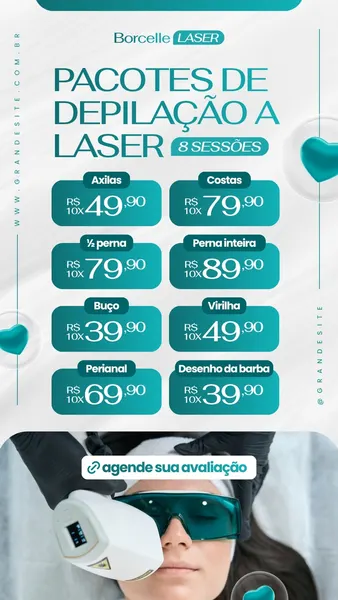 Pacotes De Depilação A Laser Clínica De Estética Moderno Azul E Branco Story Do Instagram