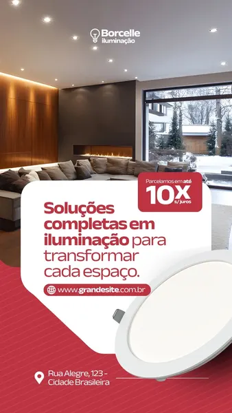 Parcelamento Especial Loja De Iluminação Moderno Vermelho E Branco Story Do Instagram