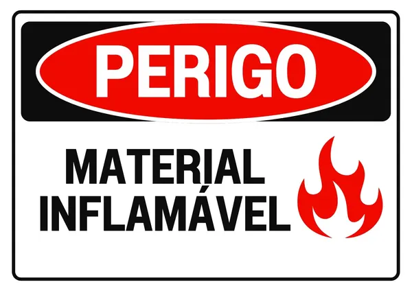 Placa Perigo Inflamável Minimalista Preto Branco E Vermelho Documento A4