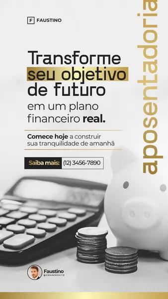 Plano Financeiro Para Aposentadoria Assessor De Investimentos Moderno Preto E Dourado Story Instagram