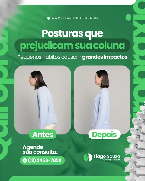 Posturas Que Prejudicam Profissional Quiropraxista Moderno Verde E Branco Post Para Instagram