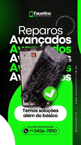 Reparos Avançados De Smartphone Assistência Técnica Moderno Preto E Verde Story Do Instagram