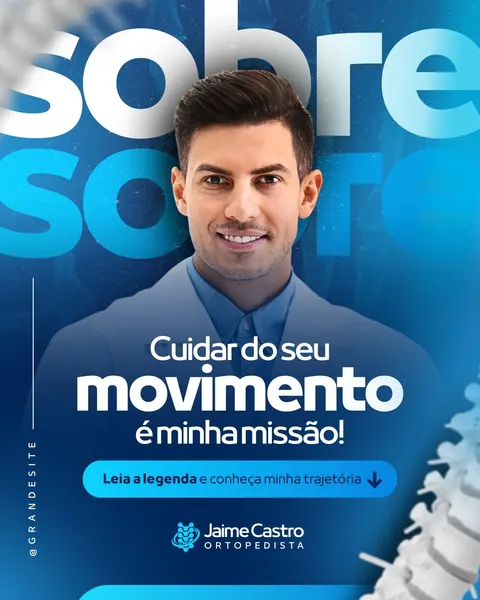 Sobre Mim Ortopedista Moderno Azul E Branco Post Para Instagram