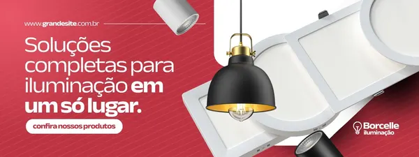 Soluções Completas Em Iluminação Loja De Iluminação Moderno Vermelho E Branco Banner Mercado Shops