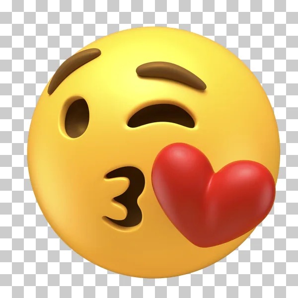 Emoji 3D Mandando Beijo com Coração